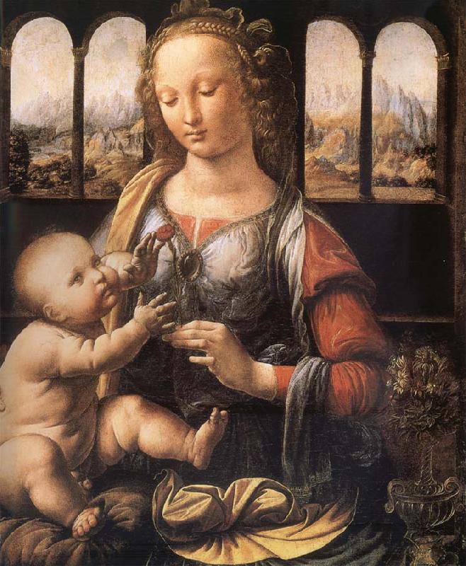 LEONARDO da Vinci Madonna with the carnation oil painting image